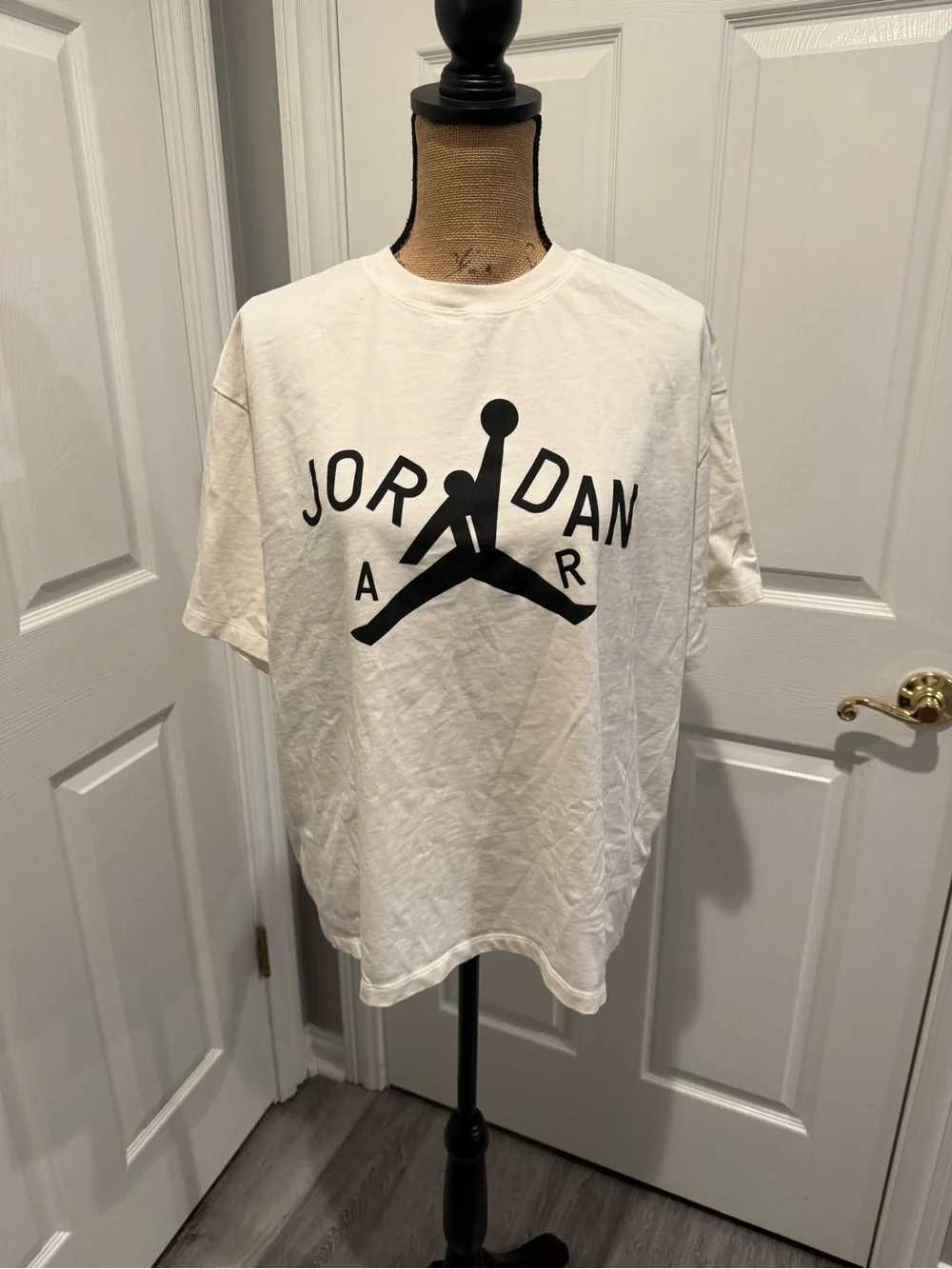 Jordan White Tee with Black Jumpman Graphic
